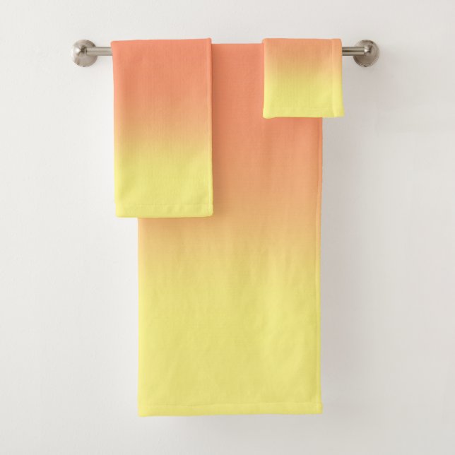 Sunset Ombre Orange & Yellow Badhandtuch Set (Insitu)