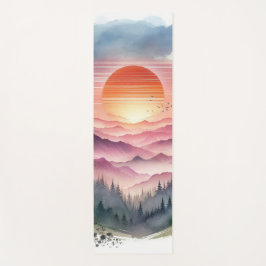 Sunset Ombre Serene Blue & Orange Sommergeschenk Yogamatte