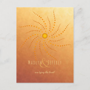 Sunset ombre sonnige Punkte mandala Save the Date Ankündigungspostkarte