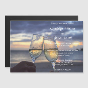 Sunset On Beach Magnet Hochzeitseinladungen