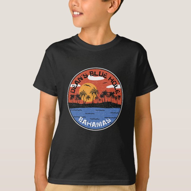Sunset on Dean's Blue Hole Bahamas T-Shirt (Vorderseite)