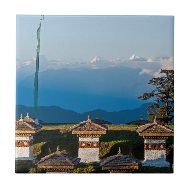 Sunset on Dochula Pass - Bhutan, Himalaya Fliese (Vorderseite)