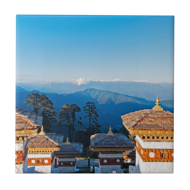 Sunset on Dochula Pass - Bhutan, Himalaya Fliese (Vorderseite)