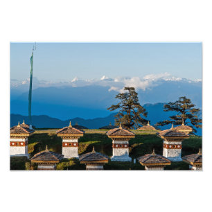 Sunset on Dochula Pass - Bhutan, Himalaya Fotodruck