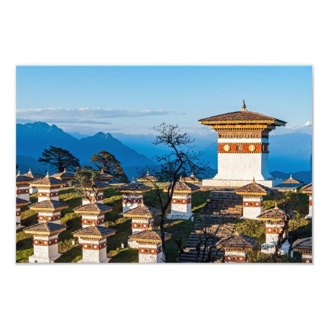 Sunset on Dochula Pass - Bhutan, Himalaya Fotodruck (Vorne)