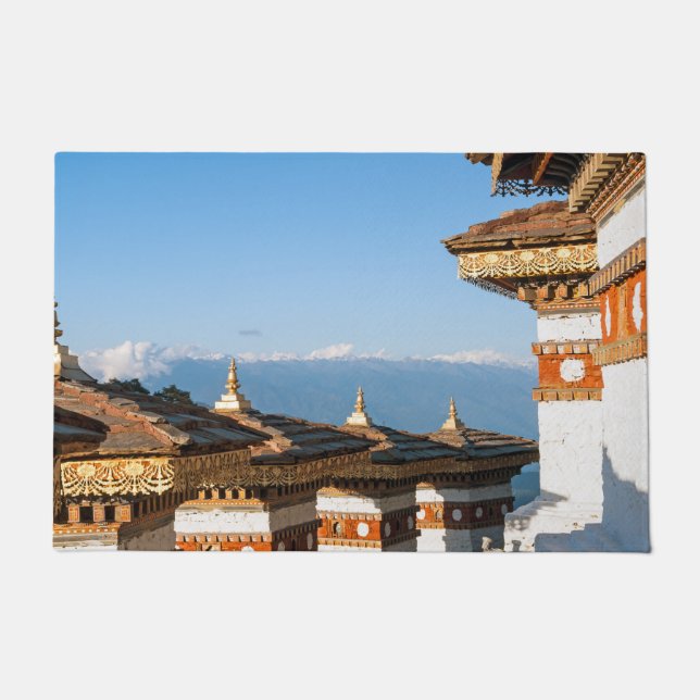 Sunset on Dochula Pass - Bhutan, Himalaya Fußmatte (Vorderseite)