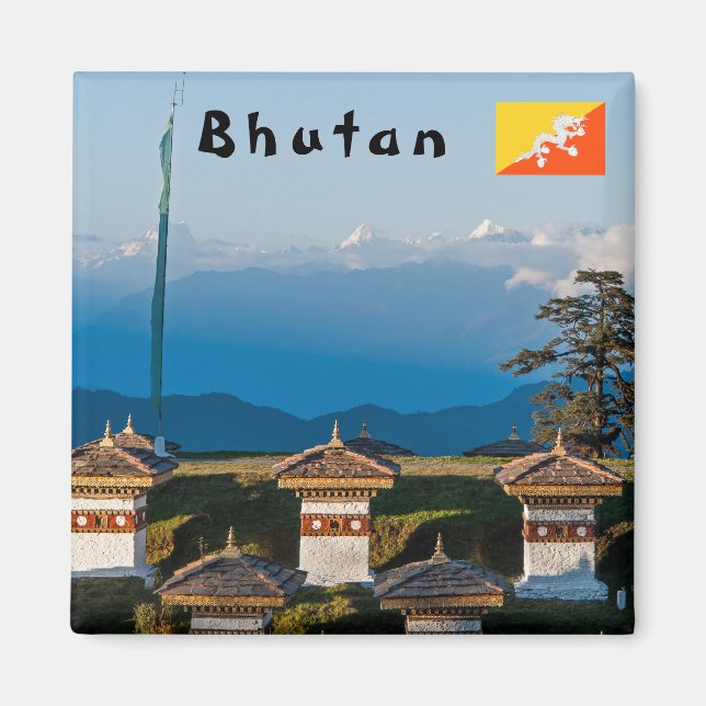 Sunset on Dochula Pass - Bhutan, Himalaya Magnet (Vorne)