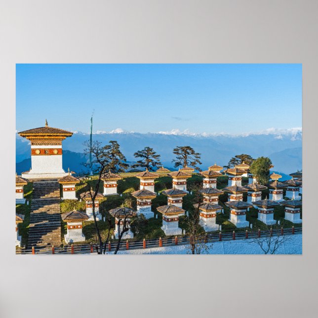 Sunset on Dochula Pass - Bhutan, Himalaya Poster (Vorne)