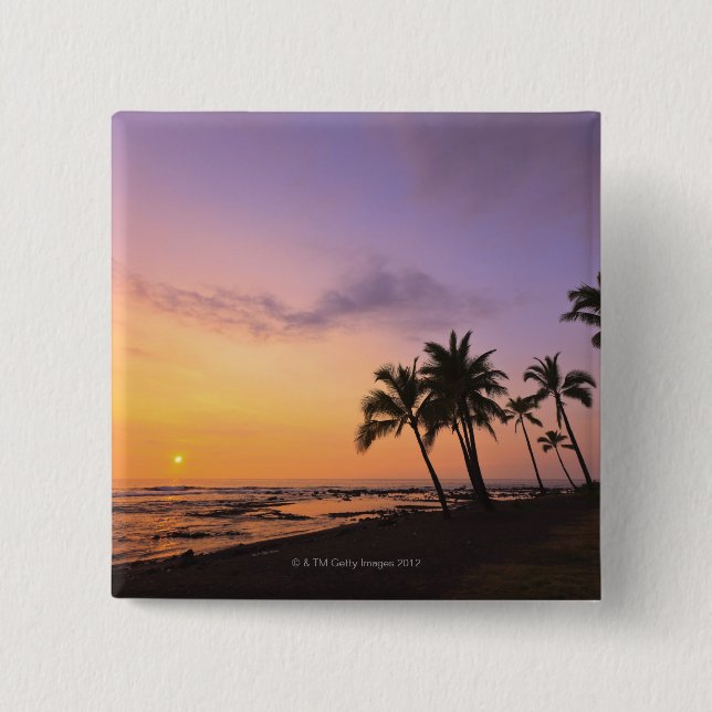 Sunset on Kahaluu Bay in Kona, Hawaii 2 Button (Vorderseite)
