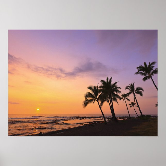 Sunset on Kahaluu Bay in Kona, Hawaii 2 Poster (Vorne)
