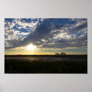 Sunset on Kissimmee Prairie Preserve, Florida Poster