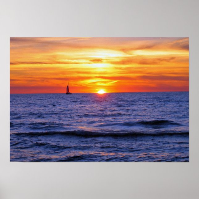 Sunset on Lake Michigan 2 Poster (Vorne)