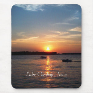 Sunset on Lake Okoboji, Iowa Mousepad