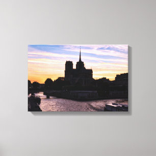 Sunset on Notre Dame de Paris Leinwanddruck