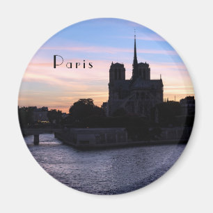 Sunset on Notre Dame de Paris Magnet