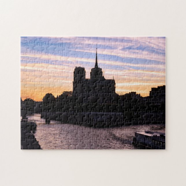 Sunset on Notre Dame de Paris - Paris, Frankreich Puzzle (Horizontal)