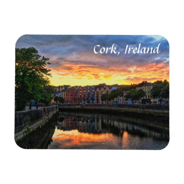 Sunset on River Lee, Cork Ireland Magnet (Horizontal)