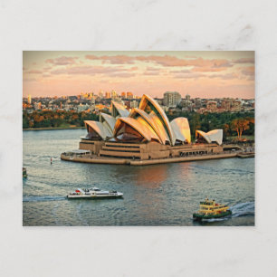 Sunset on Sydney Opera House - Australien Postkarte