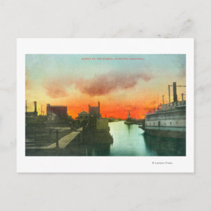 Sunset on the Harbour ViewStockton, CA Postkarte