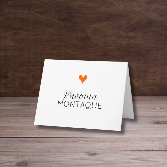 Sunset Orange Decorative Heart Handwritten Name  (Von Creator hochgeladen)
