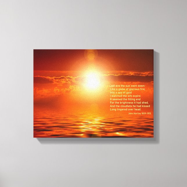 Sunset Orange Golden Sky & Sea Gold Inspirier Klei Leinwanddruck (Vorderseite)