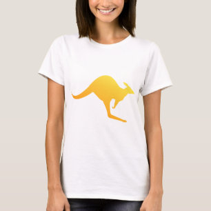 Sunset Orange Kangaroo Hopping T-Shirt