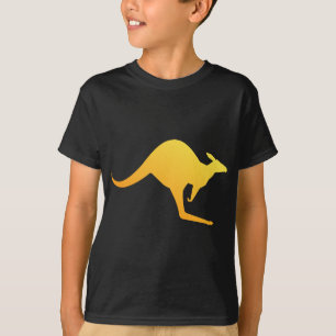 Sunset Orange Kangaroo Hopping T-Shirt
