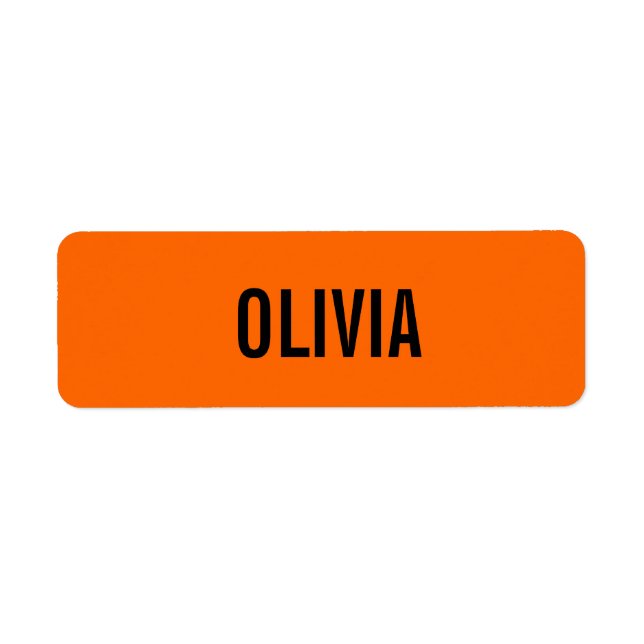 Sunset Orange Modern Name | Trendy Minimalistisch (Vorne)