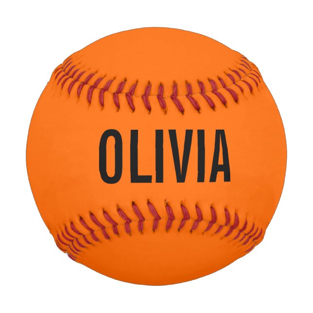Sunset Orange Modern Name | Trendy Minimalistisch Baseball (Vorderseite)