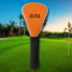 Sunset Orange Modern Name   Trendy Minimalistisch Golf Headcover