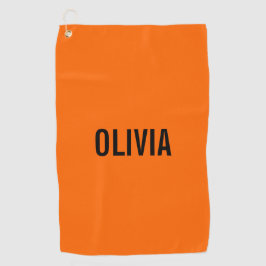 Sunset Orange Modern Name | Trendy Minimalistisch Golfhandtuch