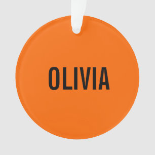 Sunset Orange Modern Name Trendy Minimalistisch Ornament
