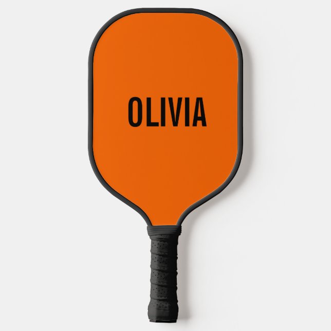 Sunset Orange Modern Name | Trendy Minimalistisch Pickleball Schläger (Rückseite)