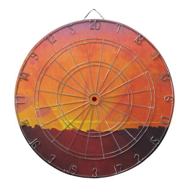 Sunset, Orange Sky (von Félix Vallotton) Dartscheibe (vorne)