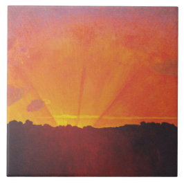Sunset, Orange Sky (von Félix Vallotton) Fliese