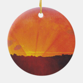 Sunset, Orange Sky (von Félix Vallotton) Keramik Ornament