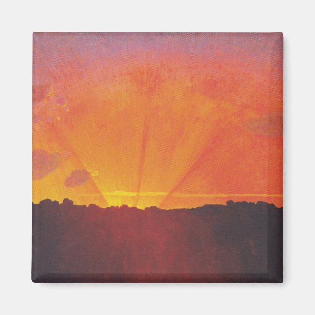 Sunset, Orange Sky (von Félix Vallotton) Magnet (Vorne)