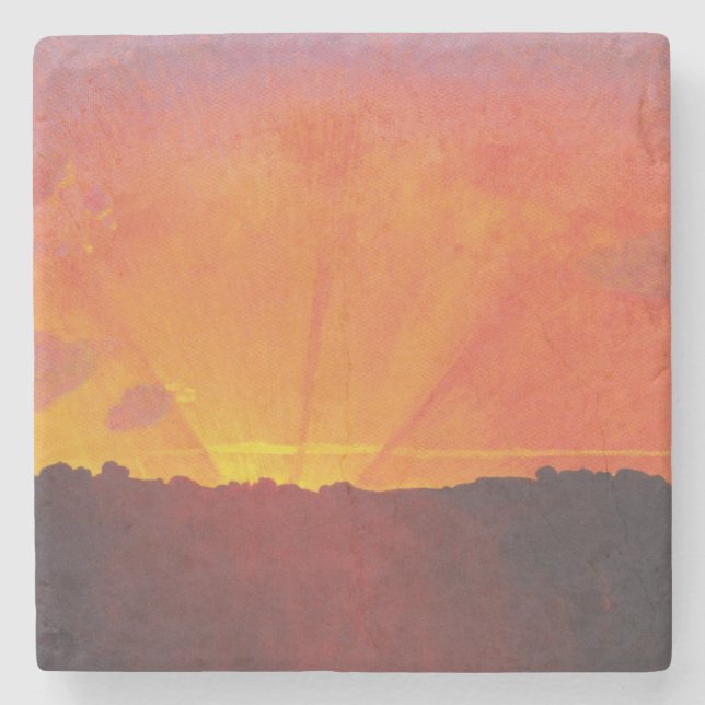 Sunset, Orange Sky (von Félix Vallotton) Steinuntersetzer (Vorderseite)