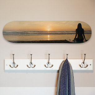 Sunset Over a Quiet Beach Skateboard