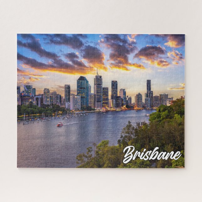 Sunset Over Brisbane, Australien Puzzle (Horizontal)