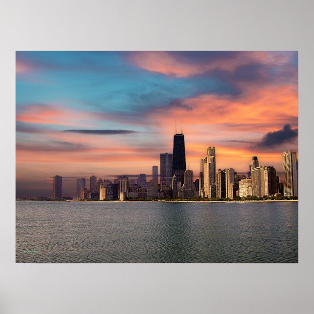 Sunset Over Chicago Poster (Vorne)