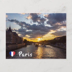 Sunset over Conciergerie - Paris, Frankreich Postkarte