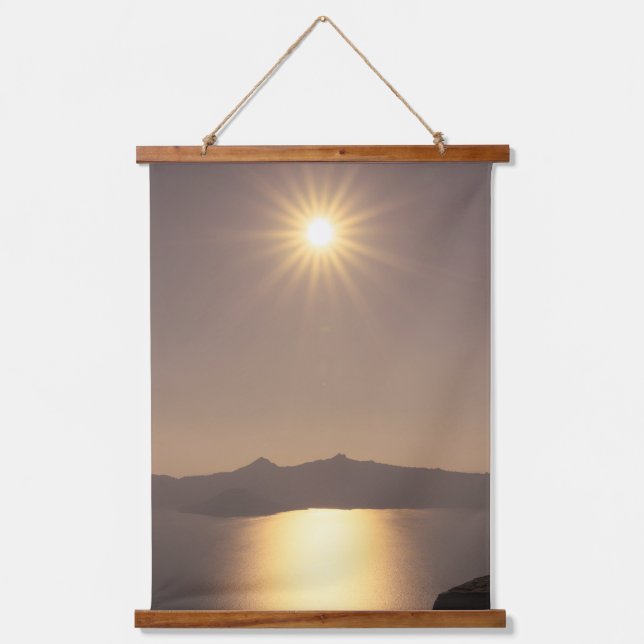 Sunset over Crater Lake Wandteppich Mit Holzrahmen (Vorderseite)