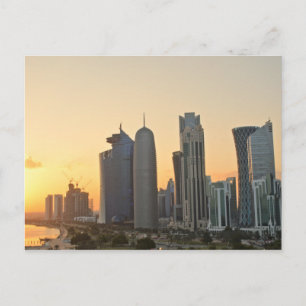 Sunset over Doha, Katar Postcard Postkarte