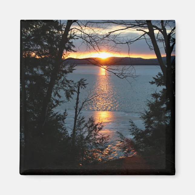 Sunset Over Forest Lake Magnet (Vorne)