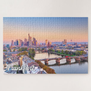 Sunset Over Frankfurt, Deutschland Puzzle