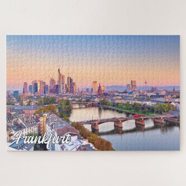 Sunset Over Frankfurt, Deutschland Puzzle (Horizontal)
