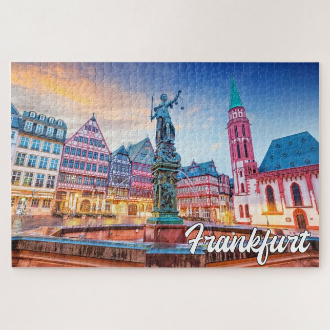 Sunset Over Frankfurt, Deutschland Puzzle (Horizontal)