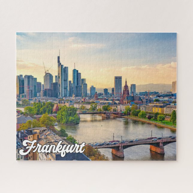 Sunset Over Frankfurt, Deutschland Puzzle (Horizontal)