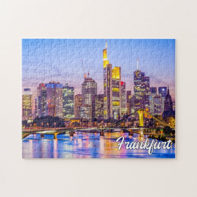 Sunset Over Frankfurt, Deutschland Puzzle (Horizontal)
